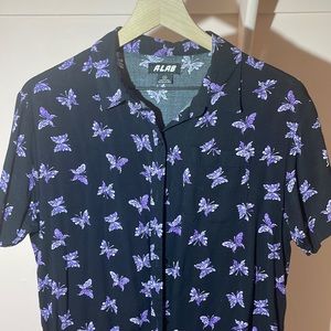 ALAB Button Up Butterfly Shirt